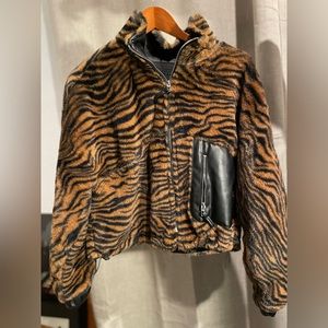 Blank NYC tiger print plush jacket